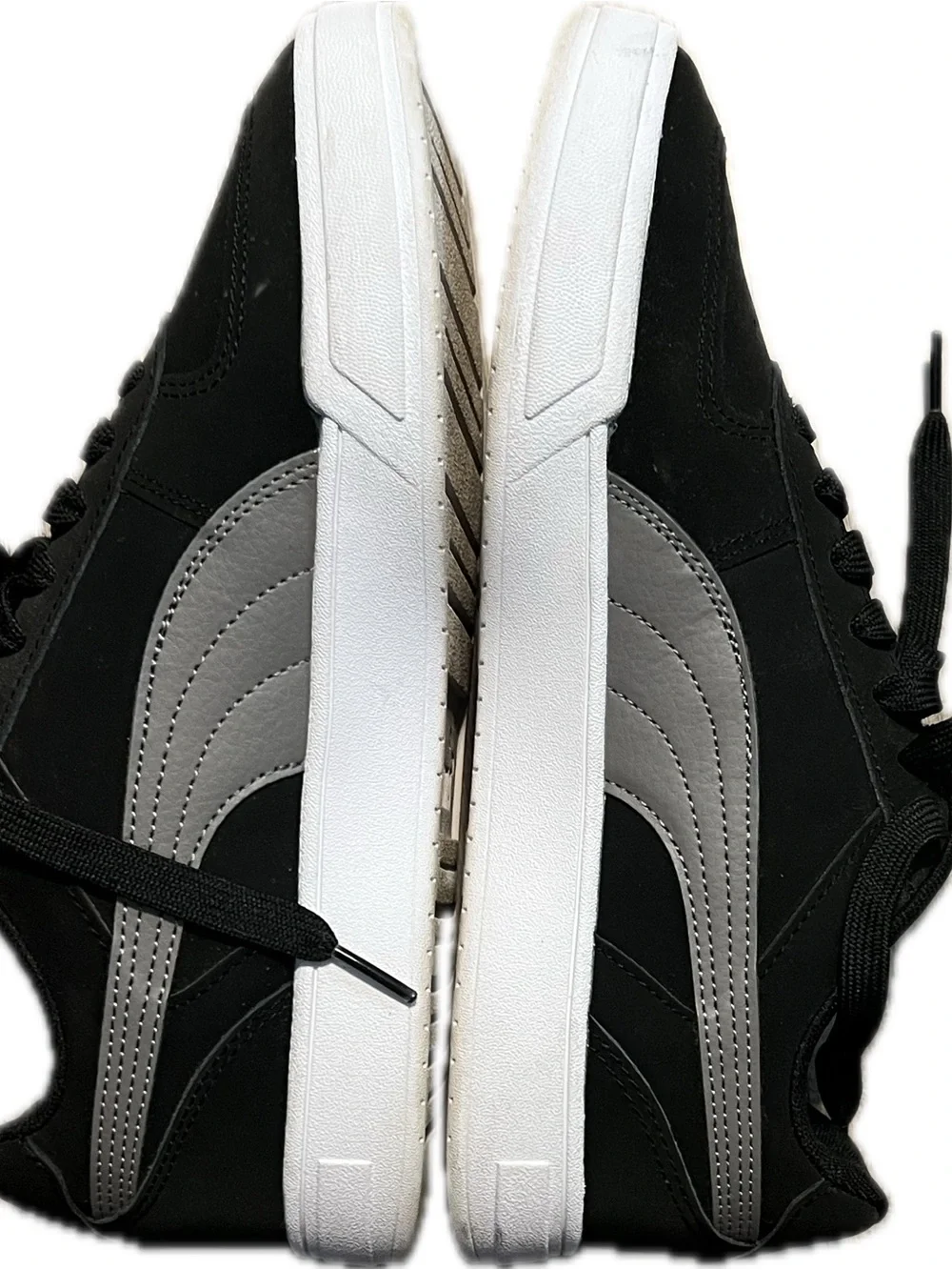 Puma Mens Caven 2.0 Black White Low-Top Sneakers Athletic Cushioned